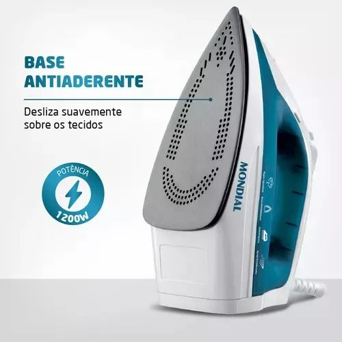 Ferro A Vapor Azul/branco 1200w F-32 Mondial Cor Azul 110v Ferro A Vapor Azul/branco 1200w F-32 Mondial Cor Azul 110v